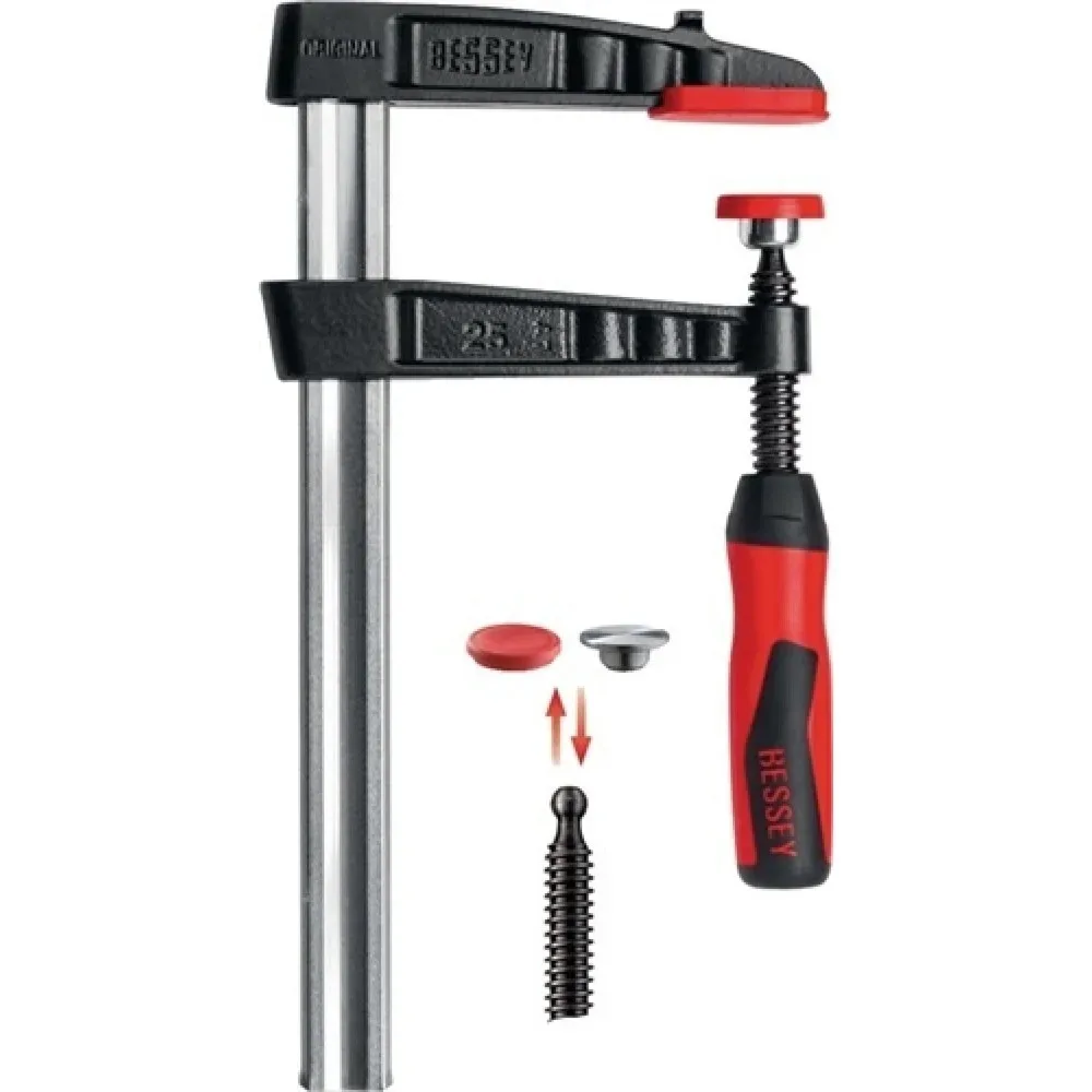 Tempergussschraubzwinge TG-2K Spann-W.400mm A.175mm 2K-Griff 32x10mm