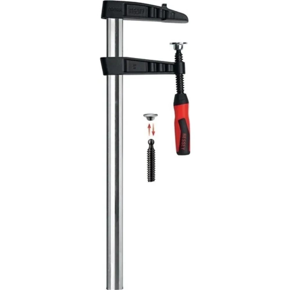 Temperguss-Schraubzw.Spann-W.600mm, Ausl.120mm,2-K-Griff, Q.35x11mm, TGK60-2K, BESSE