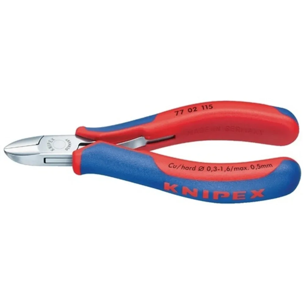 Knipex 77 02 130 Elektronik- u. Feinmechanik Seitenschneider mit Facette 130 mm