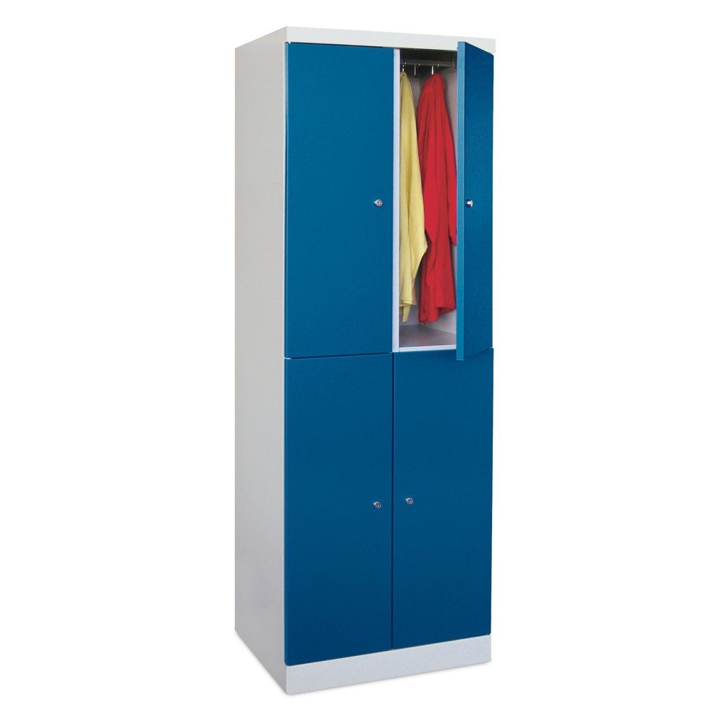 PAVOY Schliessfachschrank mit aufschlagenden Türen, 2 x 2 Fächer, HxBxT 1.800 x 600 x 500 mm, rubinrot, lichtgrau