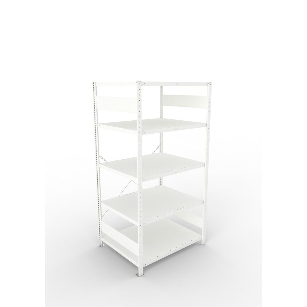 META Fachbodenregal Stecksystem, GF, FL 230 kg, lichtgrau, HxBxT 2.000 x 1.300 x 300 mm