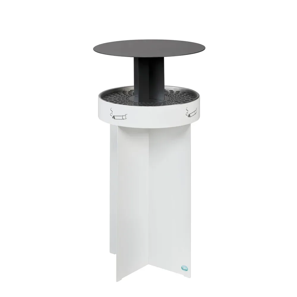 VAR Kombiascher R44, mit Überdachung, Wand- oder Pfostenmontage, weiss/eisenglimmer