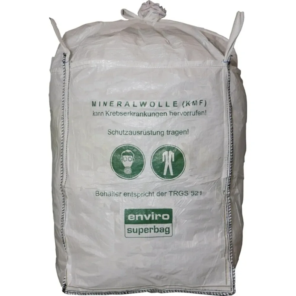 ASUP Transportsack Big Bag, mit Einfüllschürze, Tragkraft 200 kg, HxBxL 1200 mm x 900 mm x 900 mm, weiss, für KMF