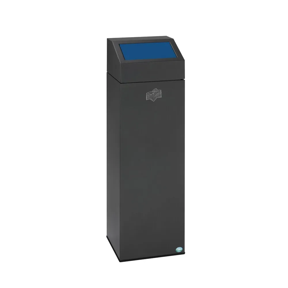 VAR® Wertstoffsammler WSG 85E, für den Innenbereich, selbstlöschend, Inhalt 89 Liter, eisenglimmer, enzianblau