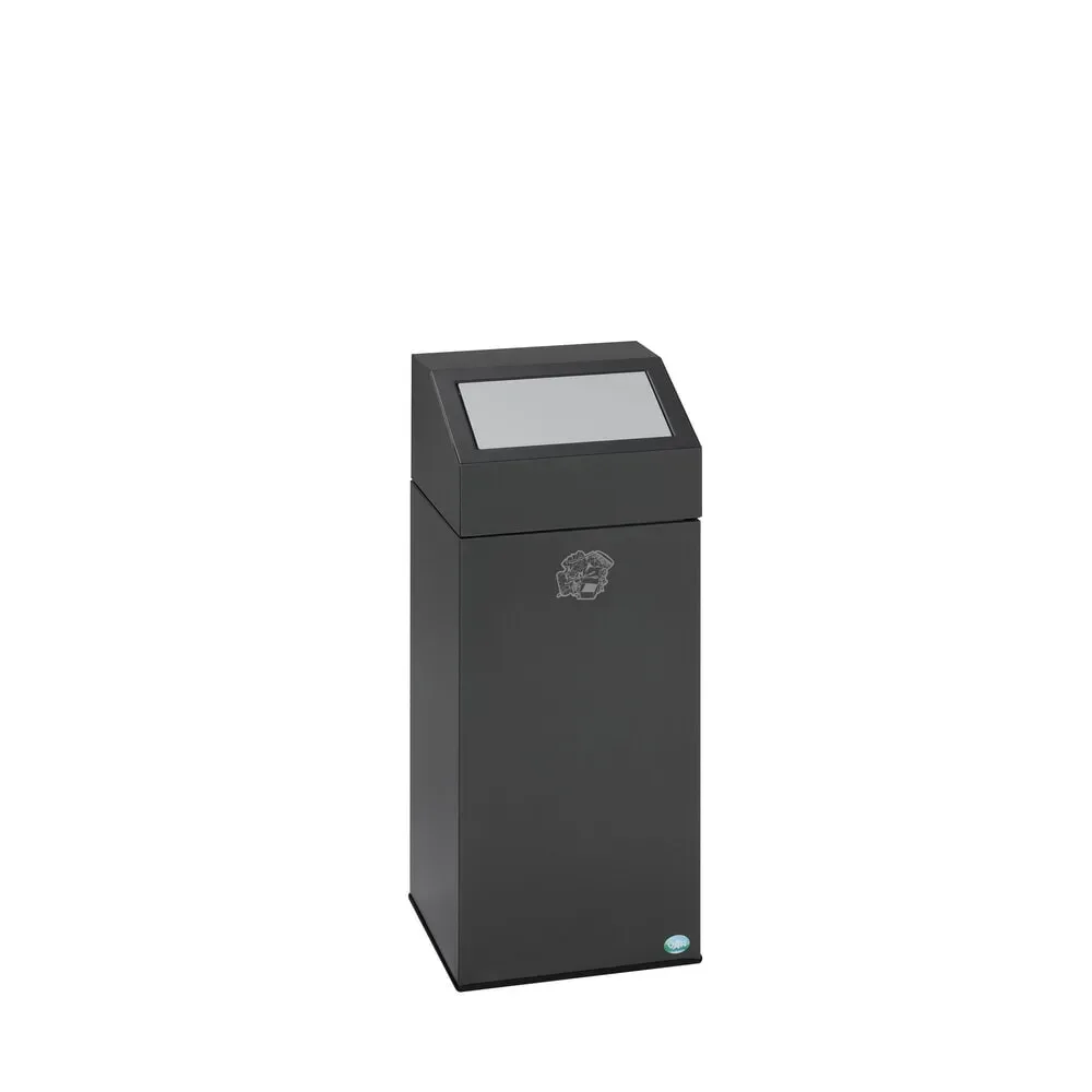 VAR® Wertstoffsammler WSG 55E, für den Innenbereich, selbstlöschend, Inhalt 60 Liter, eisenglimmer, lichtgrau