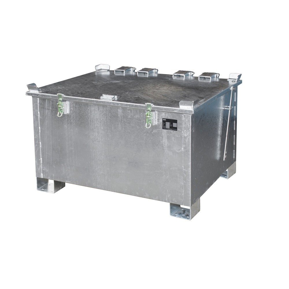 Lithium-Ionen-Lagerbehälter LIL 280, Stahlblech, abschliessbarer Deckel, 3-fach stapelbar, B 1200 x T 1000 mm