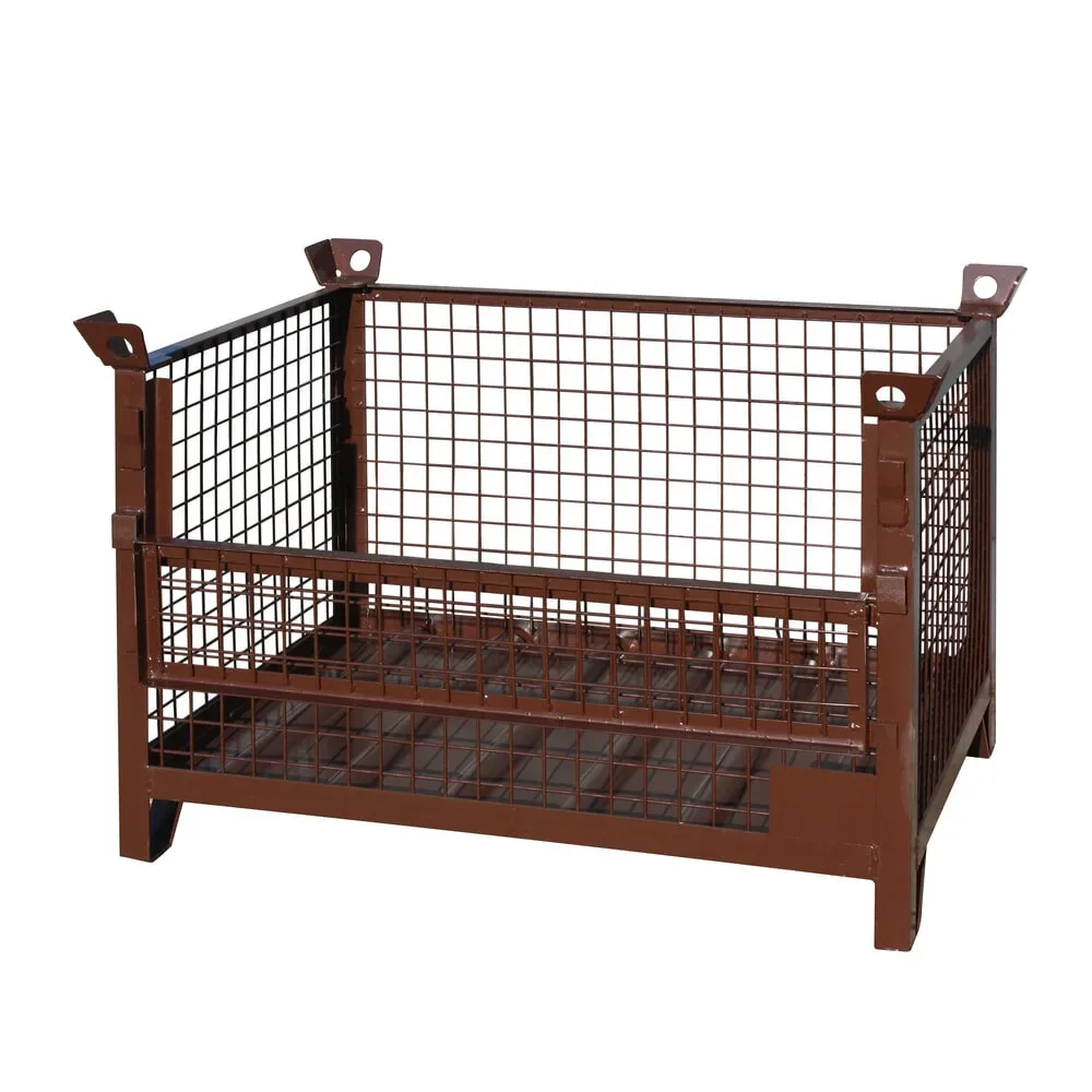 Eichinger® Industrie-Gitterbox-Stapelpalette, 1500 kg, LxBxH 1000x800x750 mm, schokoladenbraun