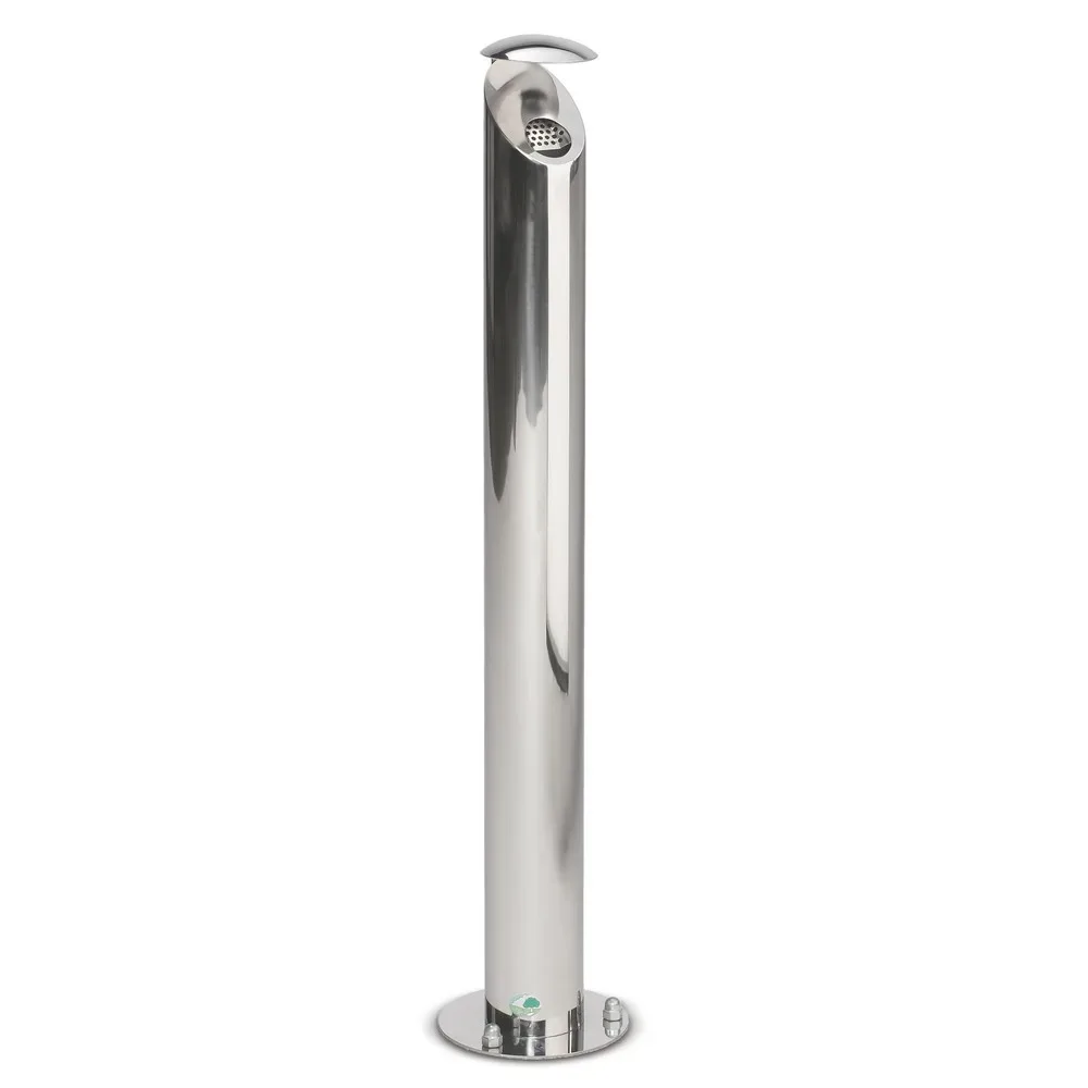 Edelstahl-Standascher, abschließbar, Volumen 4,2 l, Ø 120 mm, poliert VAR