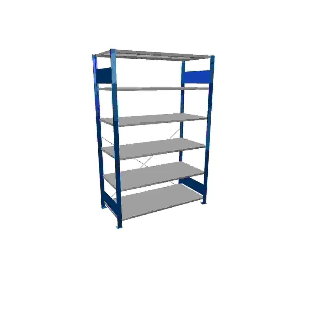 SCHULTE Fachbodenregal enzianblau/verzinkt mit 6 Stahlblechböden, Fachlast 150 kg, HxBxT 2.000 x 1.360 x 636 mm