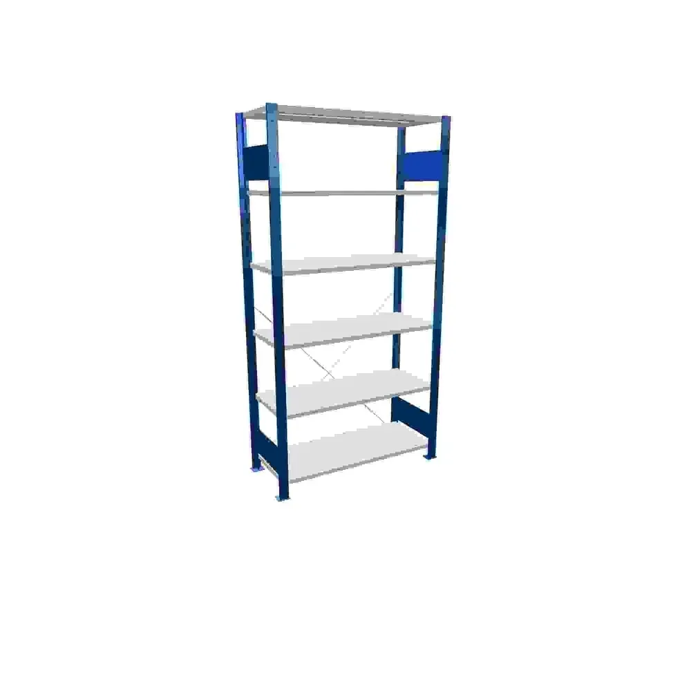 SCHULTE Fachbodenregal enzianblau/lichtgrau mit 6 Stahlblechböden, Fachlast 150 kg, HxBxT 2.000 x 1.060 x 436 mm