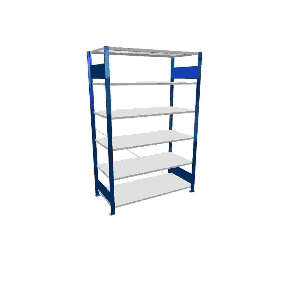 SCHULTE Fachbodenregal enzianblau/lichtgrau mit 6 Stahlblechböden, Fachlast 150 kg, HxBxT 2.000 x 1.360 x 636 mm