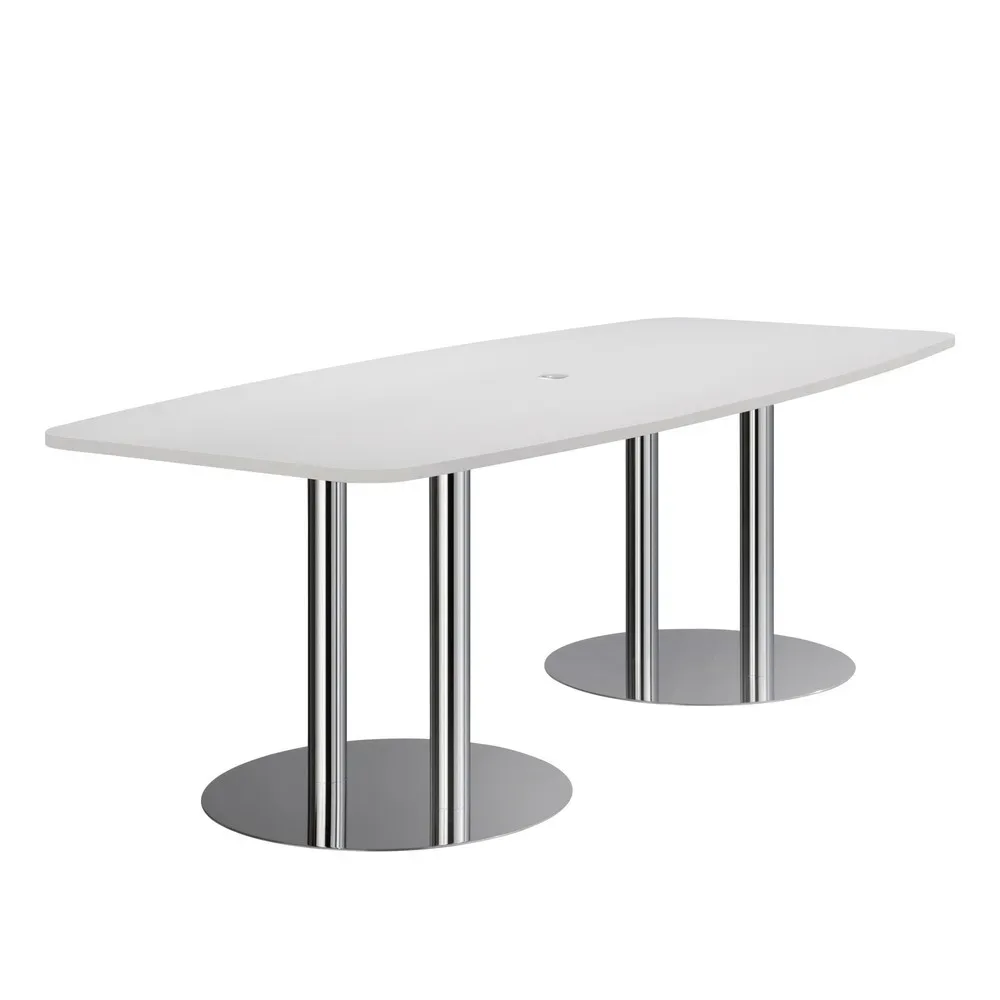 Schreibtisch Office Grau Holz 220 cm - Material: Holzwerkstoff - Schreibtisch