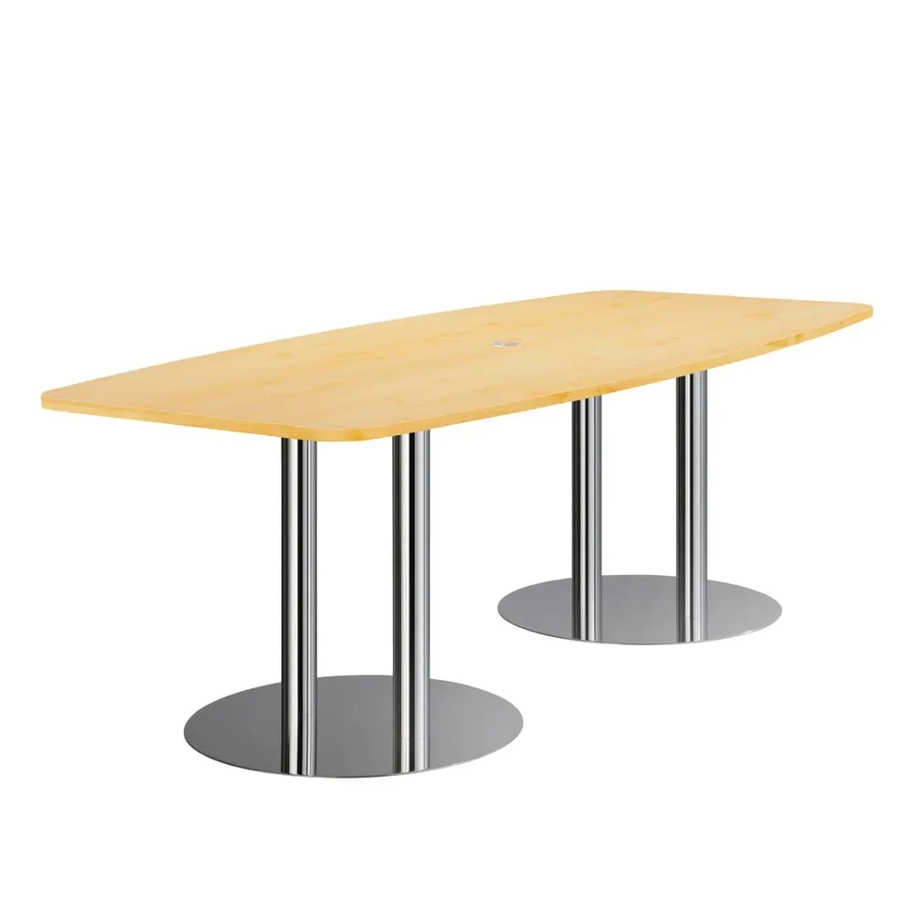 Schreibtisch Office Holz 220 cm - Farbe: Ahorn - Material: Holzwerkstoff - Schreibtisch