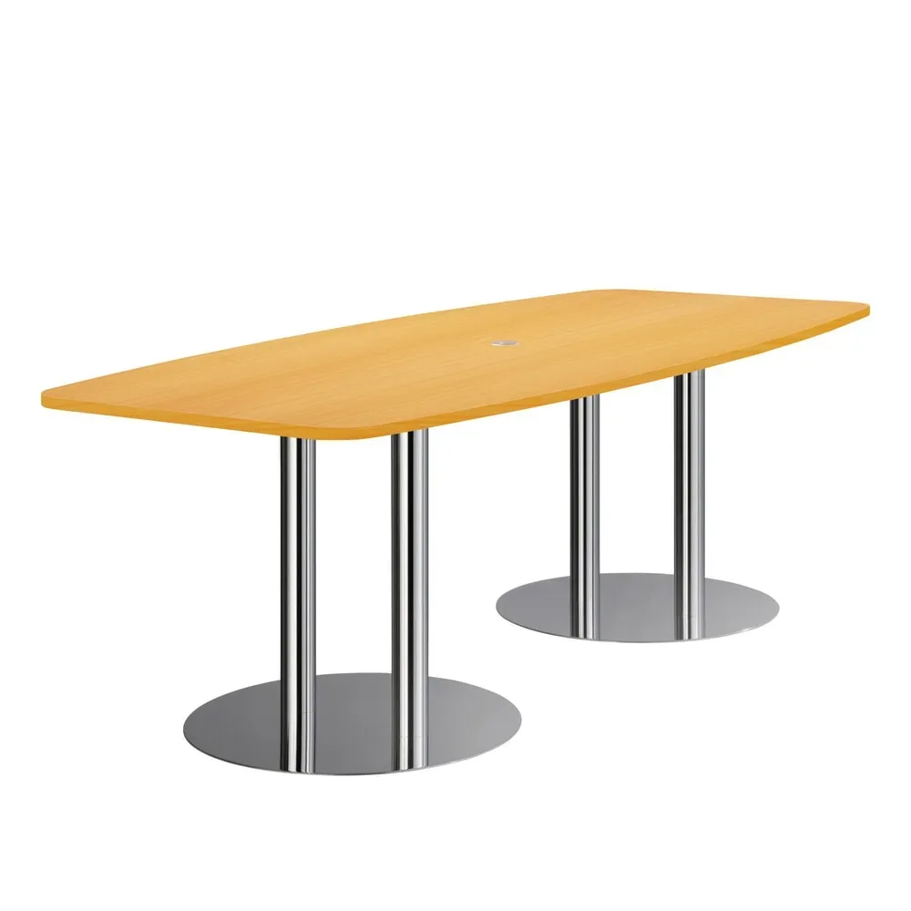Schreibtisch Office Braun Holz 220 cm - Farbe: Nussbaum - Material: Holzwerkstoff - Schreibtisch