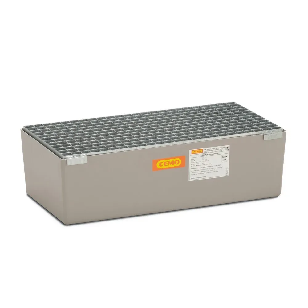 139227 - GFK-Auffangwanne 65 CEMO, 65 l Auffangvolumen, B 820 x T 410 x H 230 mm, mit Gitterrost