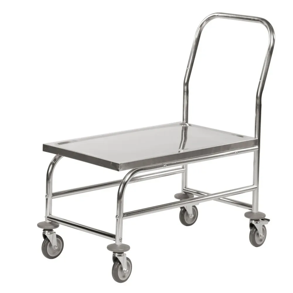 Edelstahl-Plattformwagen, Tragfähigkeit 100 kg, LxBxH 825 x 520 x 970 mm Kongamek