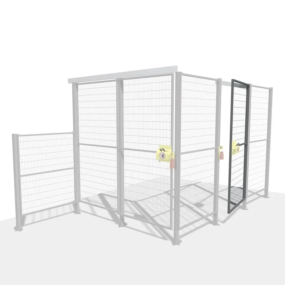 Tür-Set TROAX® SMART FIX mit SAFE LOCK, für Maschinenschutz, Schiebetür
