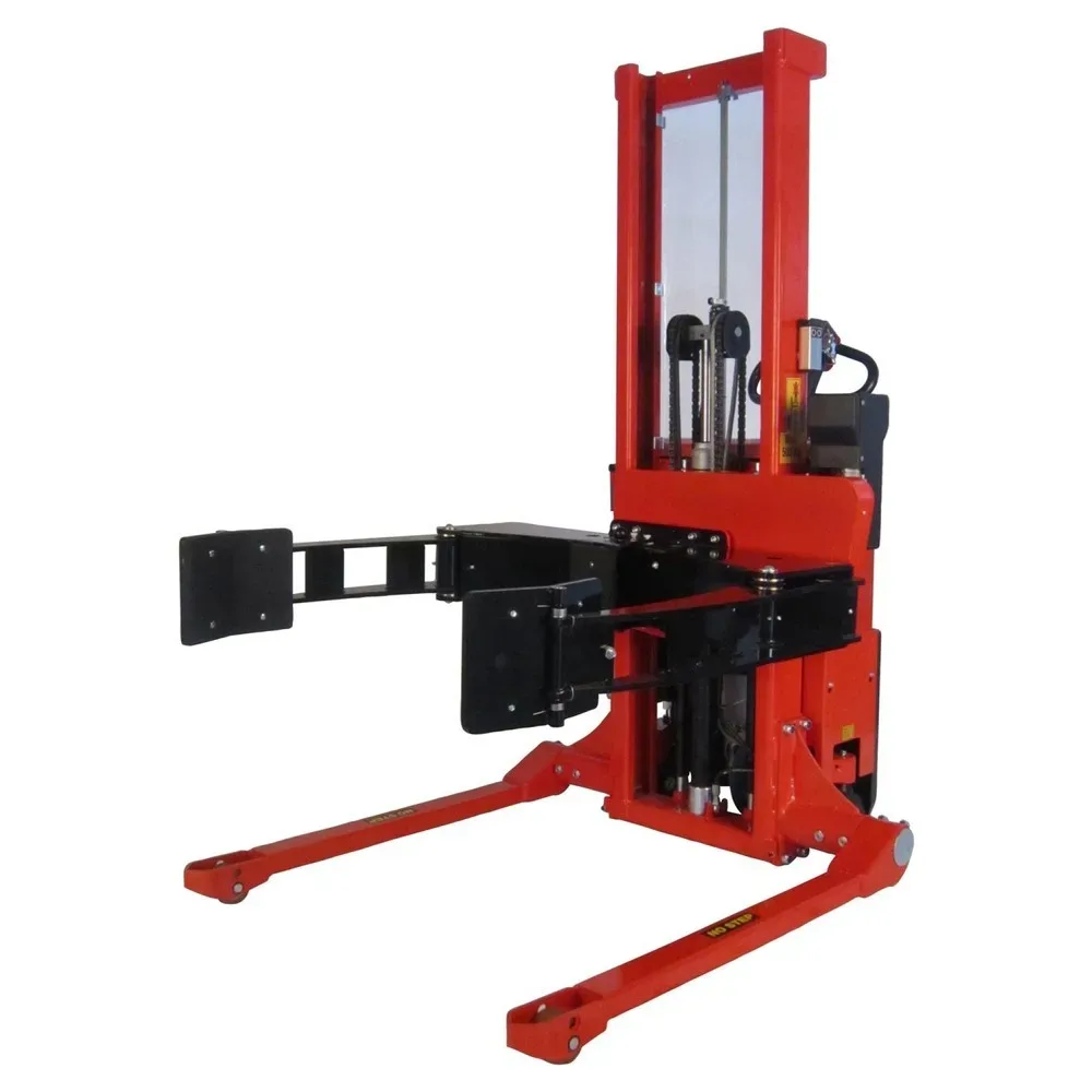 Logitrans Elektro-Rollenheber mit Breitspur, vollelektrisch, schwenkbar, einstellbarer Rollenhalter