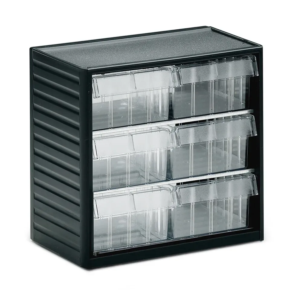 Treston Kleinteilemagazin 297-3 , inklusive 6 glasklaren Schubladen L-07, BxTxH 310x180x290 mm