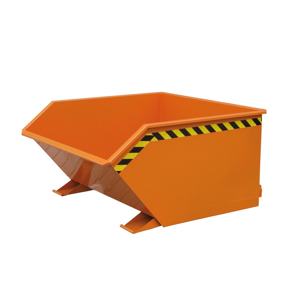 Eichinger® Späne-Kippbehälter mit Siebeinsatz und Ablasshahn, 1500 kg, 1000 Liter, reinorange
