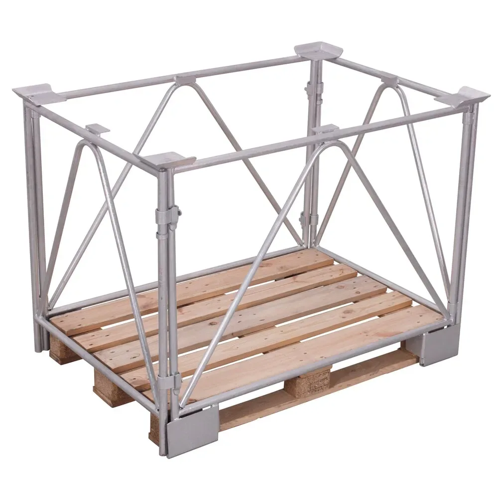 CORDES Gitteraufsatzrahmen, 4 Diagonalrohre, für Euro-Palette, verzinkt, Höhe 1.200 mm