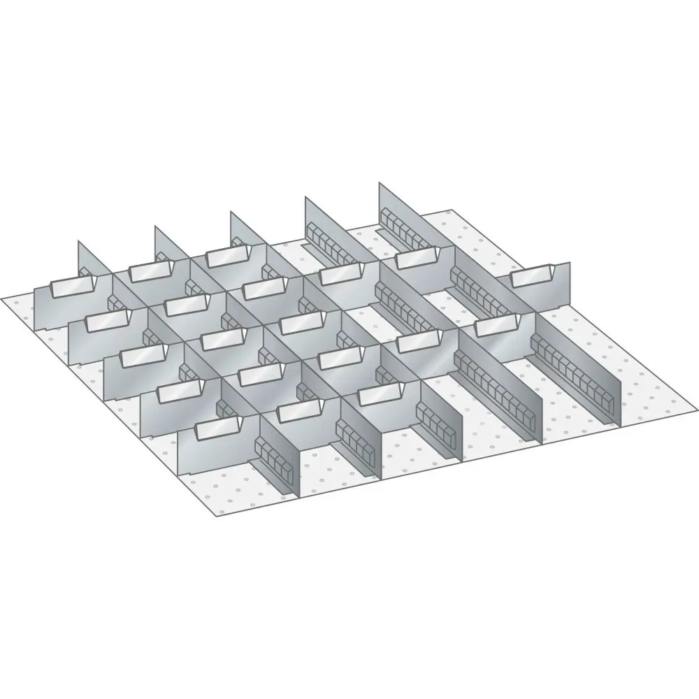 LISTA Set Schlitzwände und Trennbleche 36x36E, (BxT) 612x612mm, 5 Schlitzwände, 20 Trennbleche, für Fronthöhe 50mm