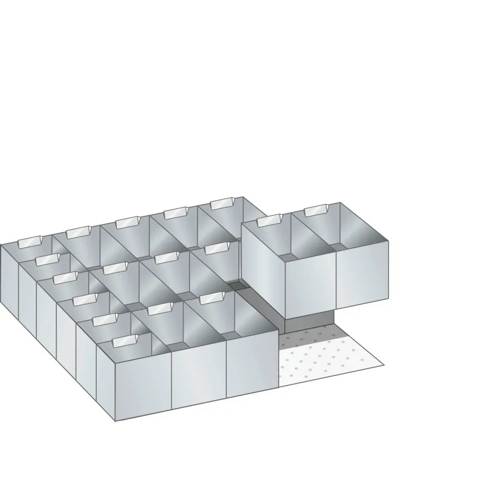 LISTA Set Einsatzkästen, (BxT) 500x600mm, 18-teilig, für Fronthöhe 100, 125mm