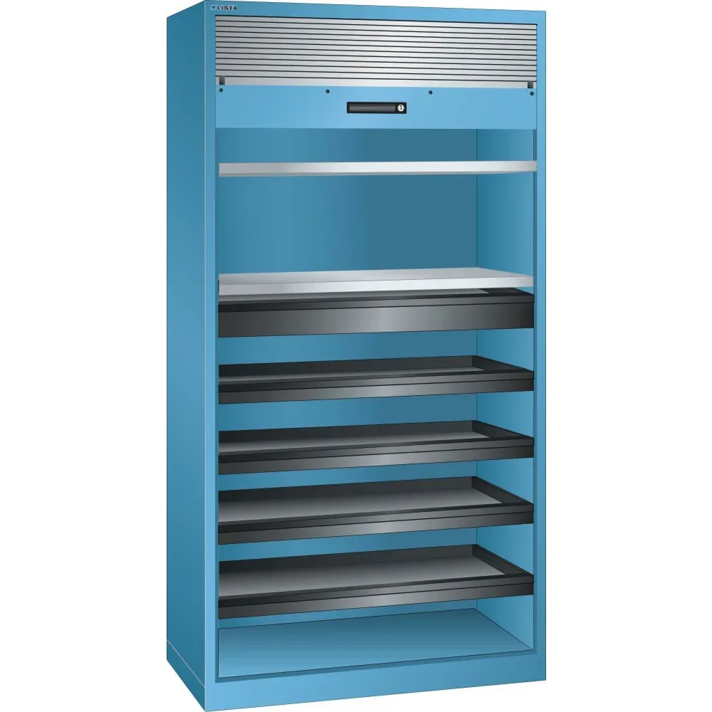 LISTA Rollladenschrank, (BxTxH) 1000x580x1950mm, 4 Auszug-, 2 Verstellböden, lichtblau