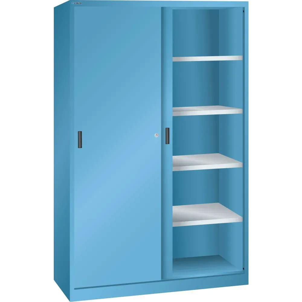 LISTA Schiebetürschrank, (BxTxH) 1000x580x1950mm, 4 Verstellböden, lichtblau