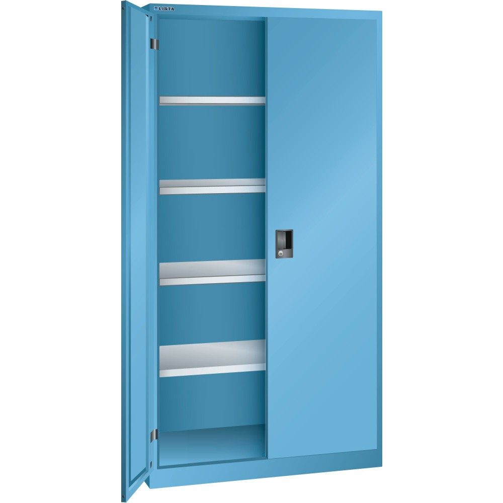 LISTA Flügeltürschrank, (BxTxH) 1000x580x1950mm, 4 Verstellböden, lichtblau, CODE Lock