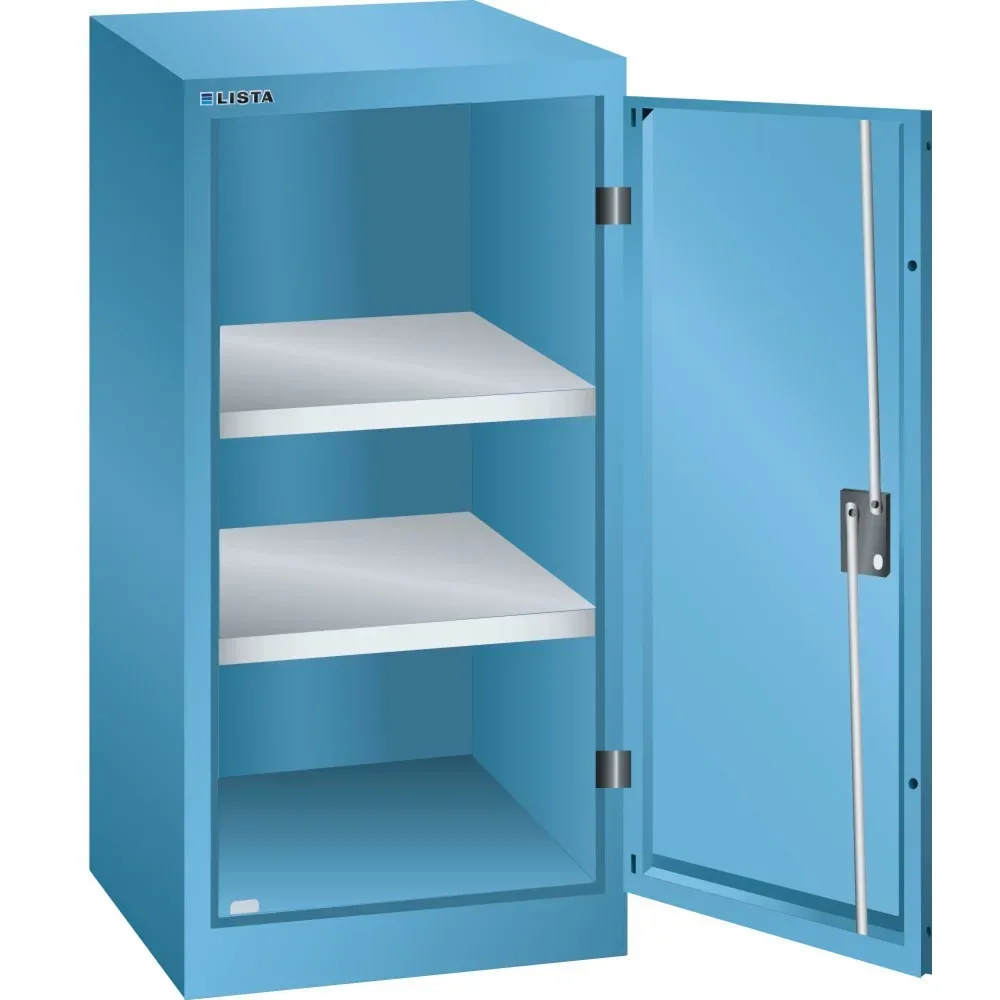 LISTA Beistellschrank, (BxTxH) 500x400x1000mm, 2 Verstellböden, lichtblau, RFID Lock