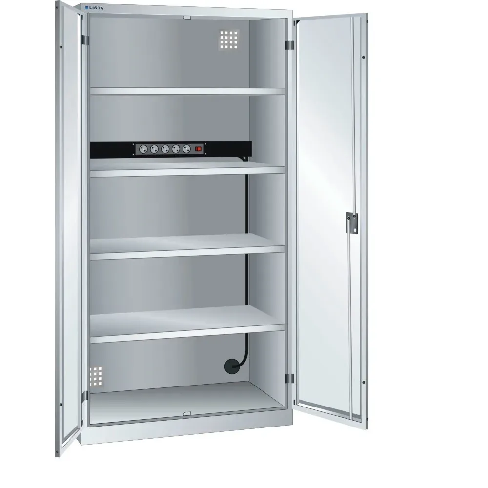LISTA Akku-Ladeschrank, (BxTxH) 1000x580x1950mm, 1 Energieleiste Rückwand, lichtgrau