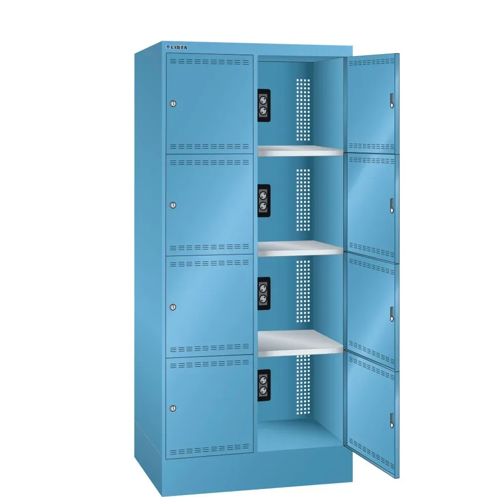 LISTA Akku-Ladeschrank, (BxTxH) 810x585x1790mm, 2x4 Fächer, 2 Module pro Fach, lichtblau