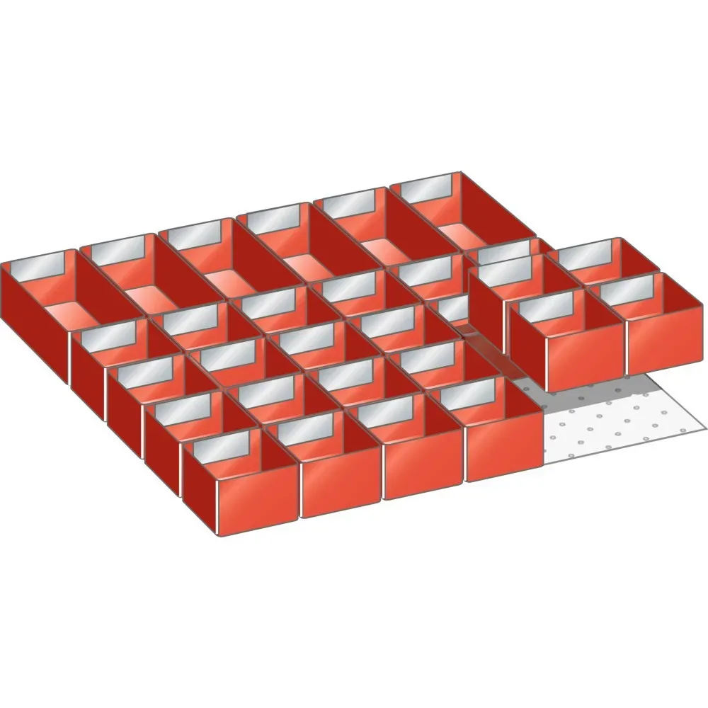 LISTA Set Einsatzkästen 27x27E, (BxT) 459x459mm, 30-teilig, für Fronthöhe 50mm