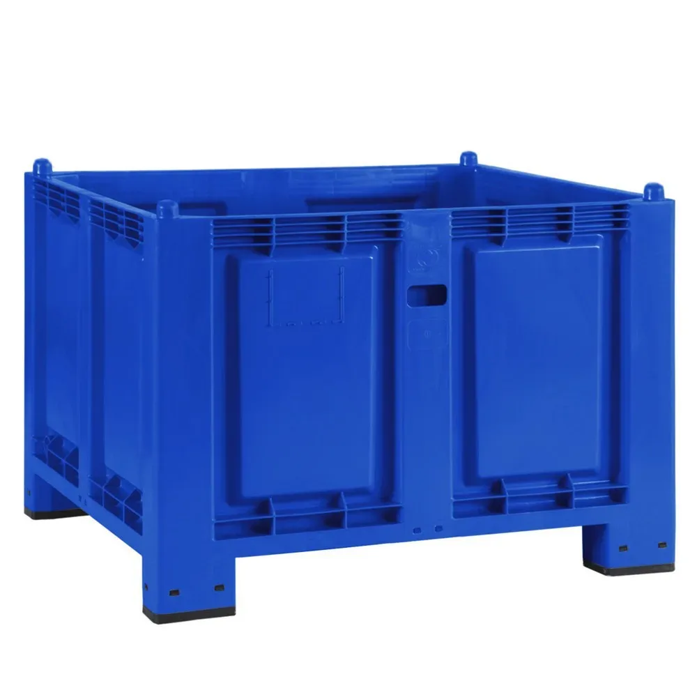 Grossbehälter aus Polypropylen, 550 Liter, mit Füssen, blau
