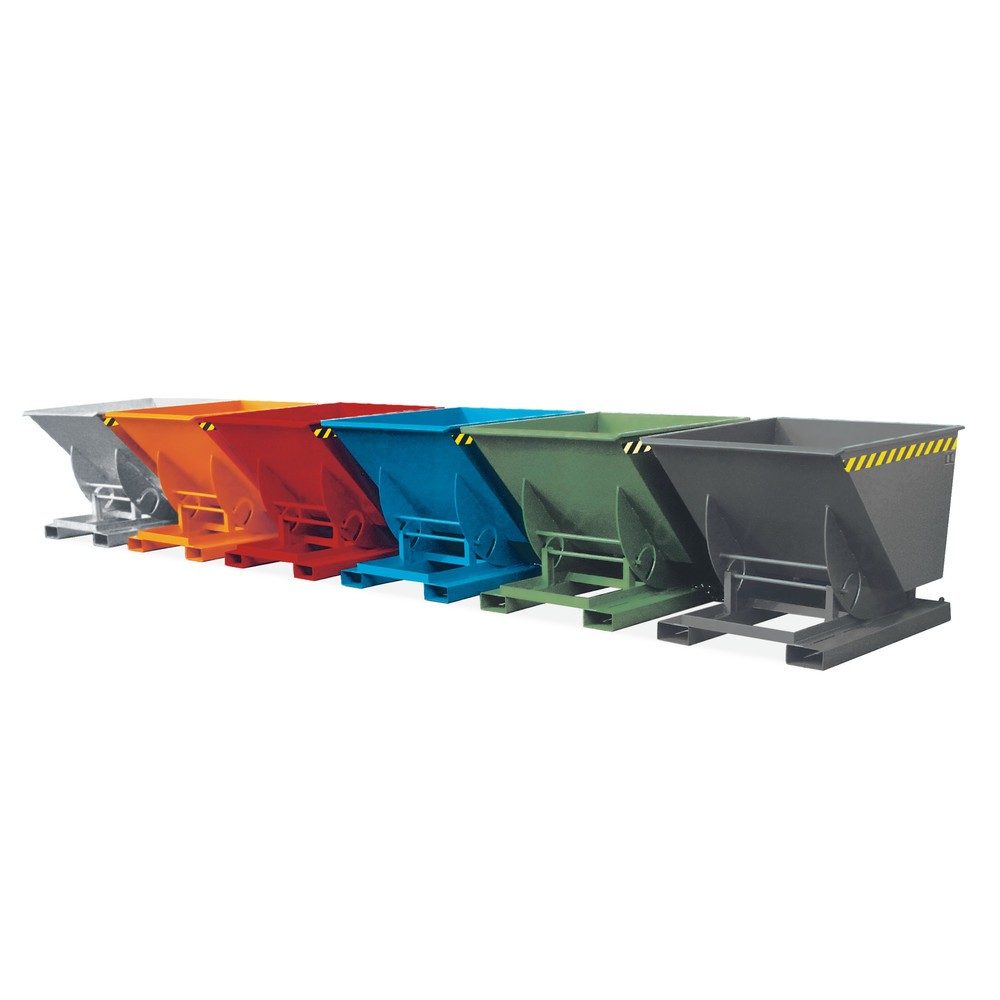 Kippbehälter AK 150, mit Abrollsystem, 1500 l, 1000 kg, L 1420 x B 2280 x H 1070 mm, verzinkt
