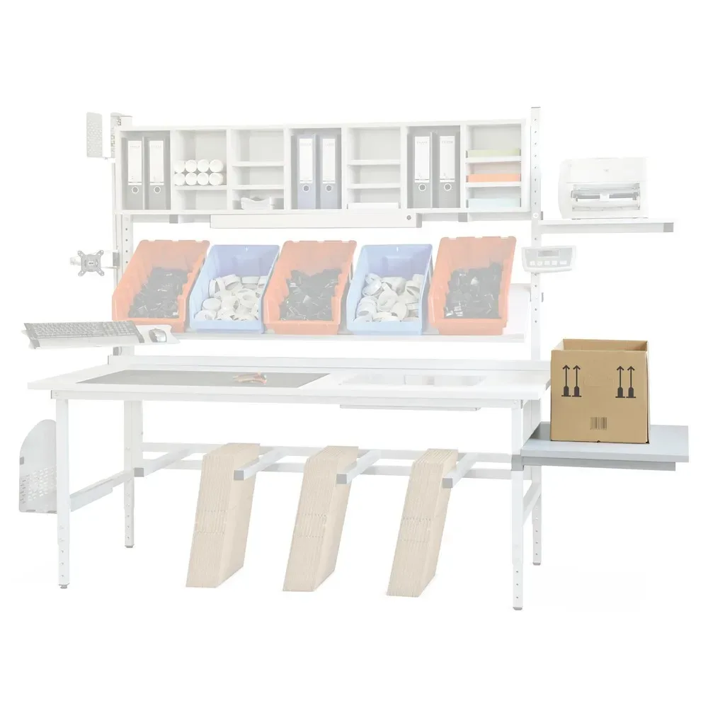Tischverlängerung für DAHMEN Packtische Classic und Multiplex, BxT 600 x 900 mm, anthrazit