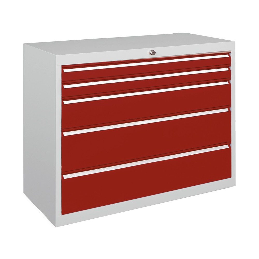 PAVOY Schubladenschrank, Höhe 800 mm, Schubladen 4x175 mm, Breite 1.023 mm, reinweiss, reinweiss