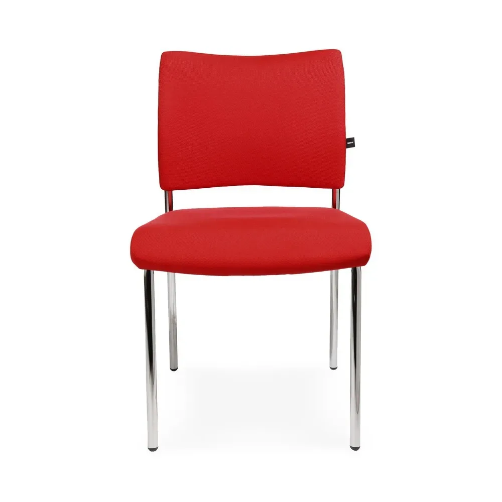 Topstar® Besucherstuhl Classic mit Polster-Rückenlehne + 4 Fuss Gestell, rot