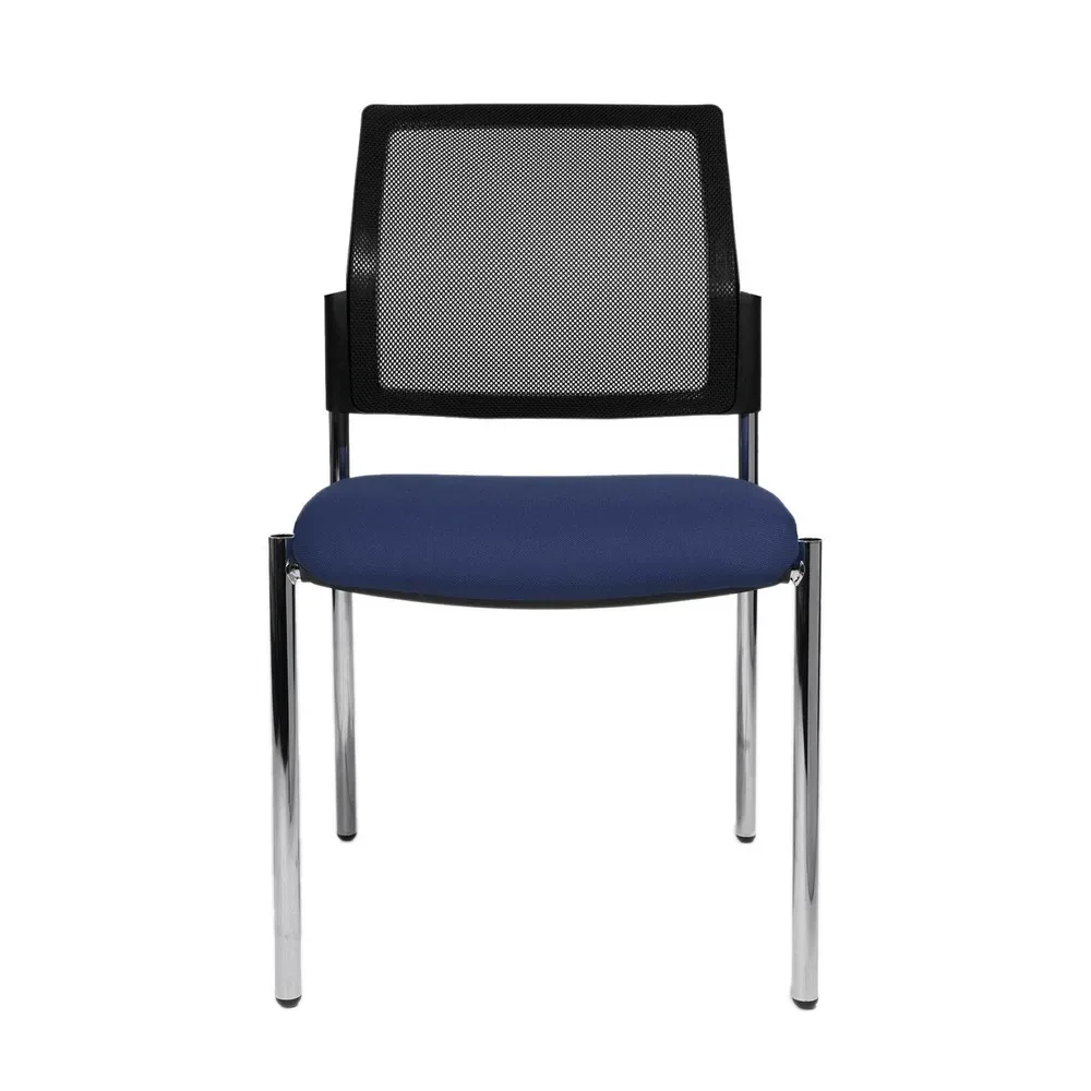 Topstar® Besucherstuhl BtoB 10 mit Netz-Rückenlehne + 4 Fuss Gestell, royalblau
