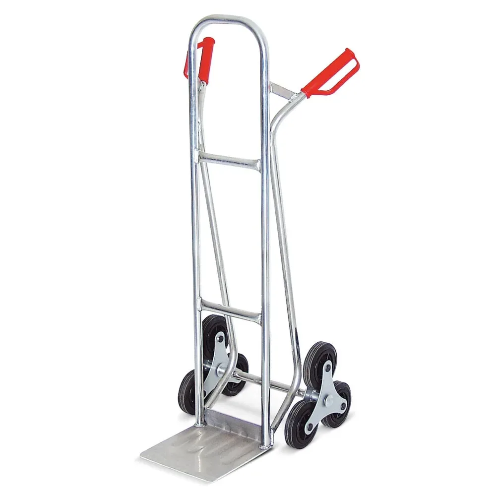 Treppenkarre, mit 3-armigem Radstern, TK 150 kg, Schaufel BxT 280 x 230 mm, Aluminium