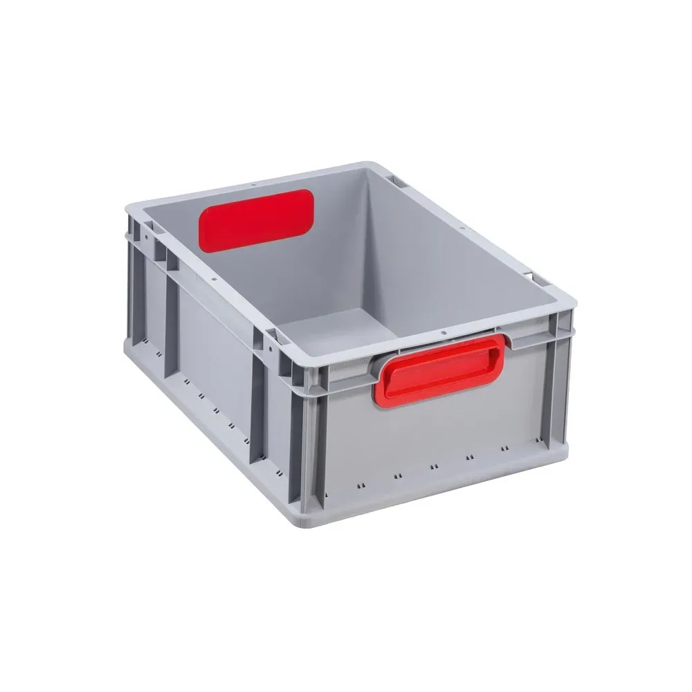 Allit Eurobox, mit roten Griffmulden, HxBxT 170 x 400 x 300 mm, 16 Liter