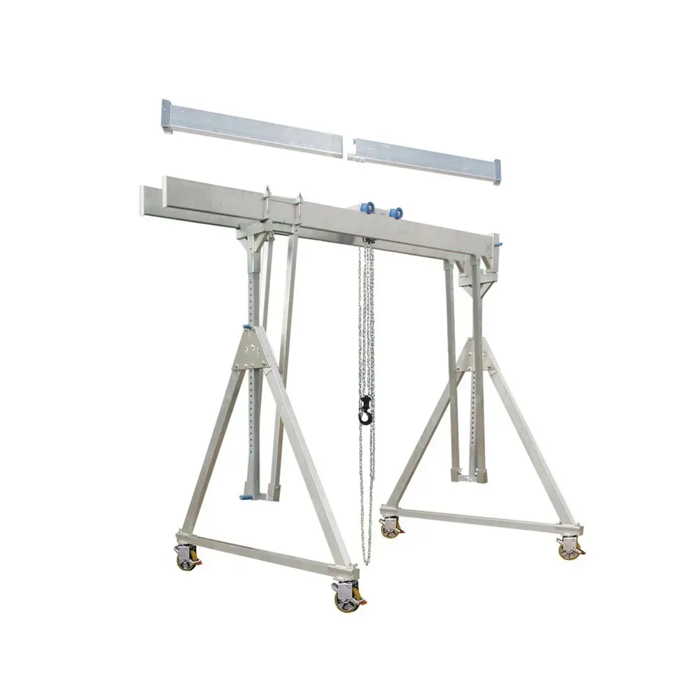 SCHILLING Alu-Portalkran mit teilbarem Doppelträger, verfahrbar, Einhängepunkt 2613-3363 mm, Länge 6000 mm, TK 1000 kg