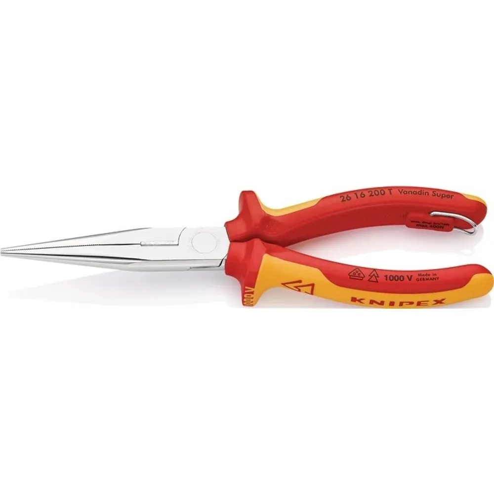Knipex 26 16 200 T VDE Flachrundzange Chrom-Vanadium Stahl 200 mm