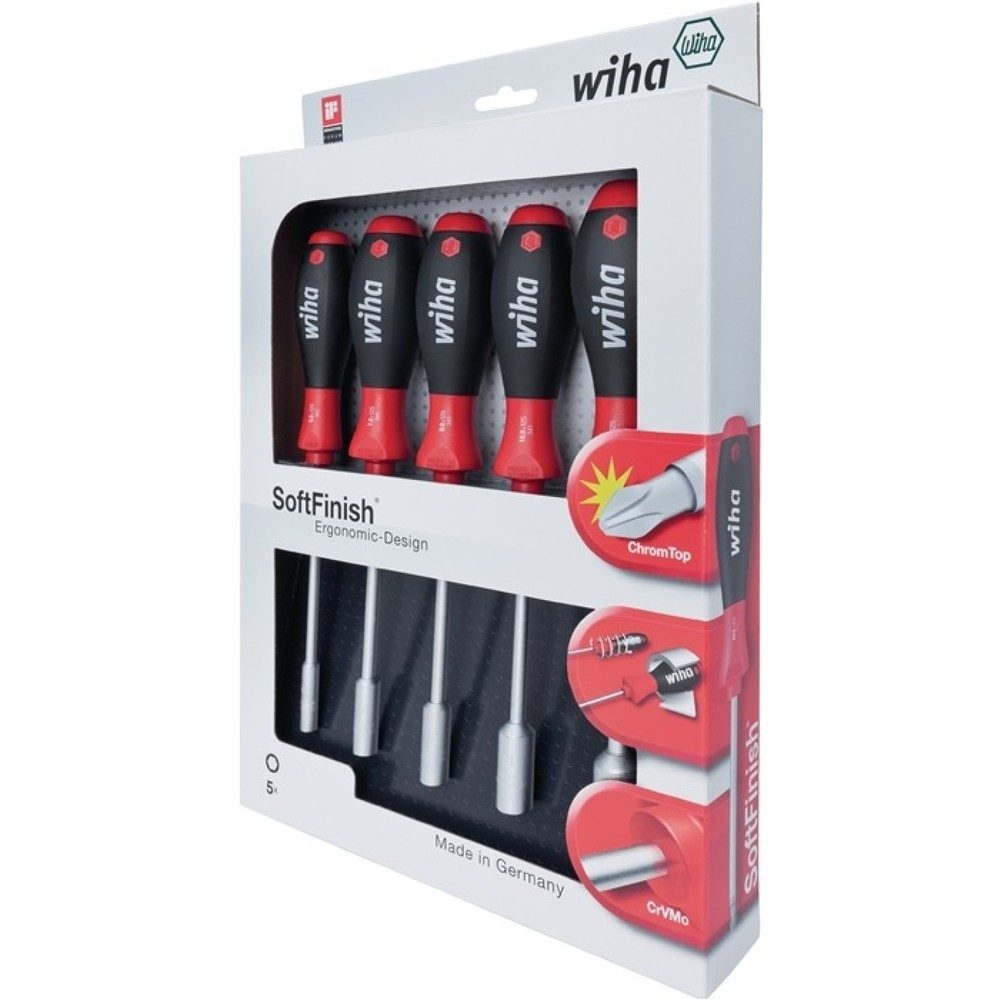 Werkstatt Schraubendreher-Set 5teilig Wiha SoftFinish Außen-Sechskant