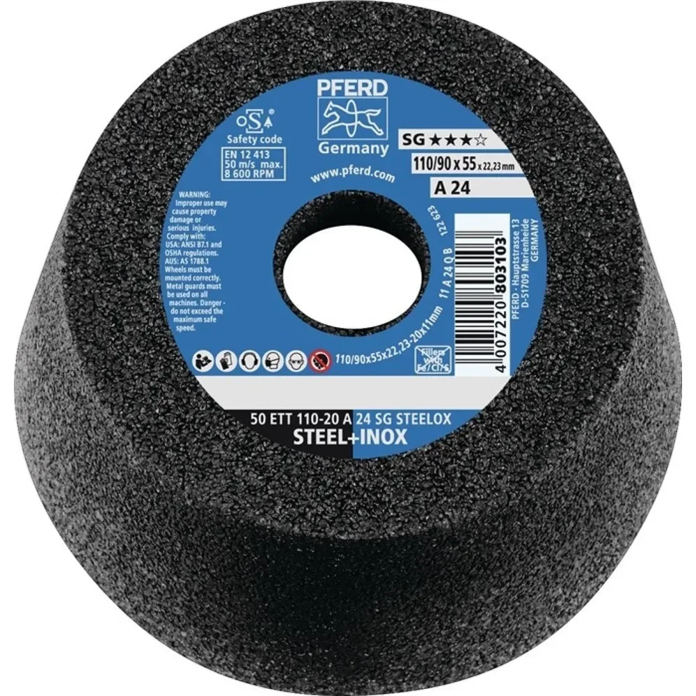 PFERD TOOLS 63418222 Schleiftopf 50 ETT 110-20 A 16 SG STEELOX 11 cm 2 St.