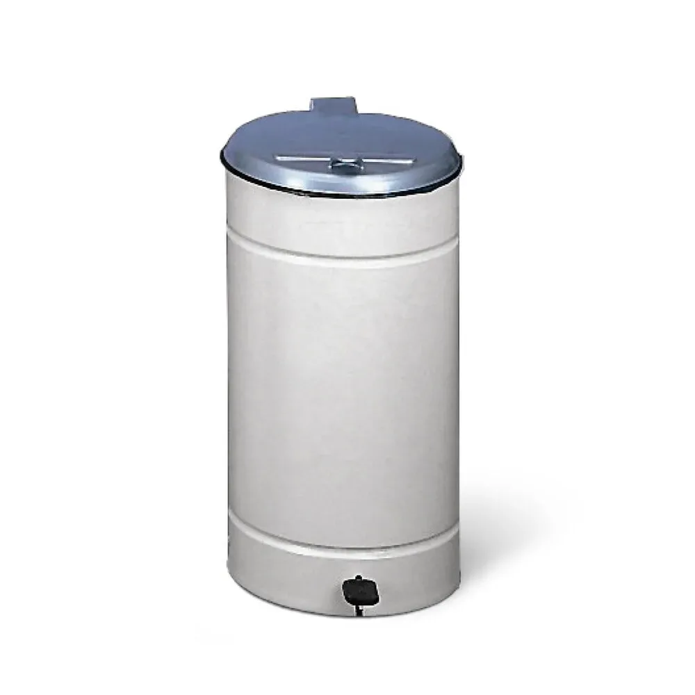 VAR® Tret-Abfallsammler Euro-Pedal, 60 Liter, Korpus grau, Deckel silber