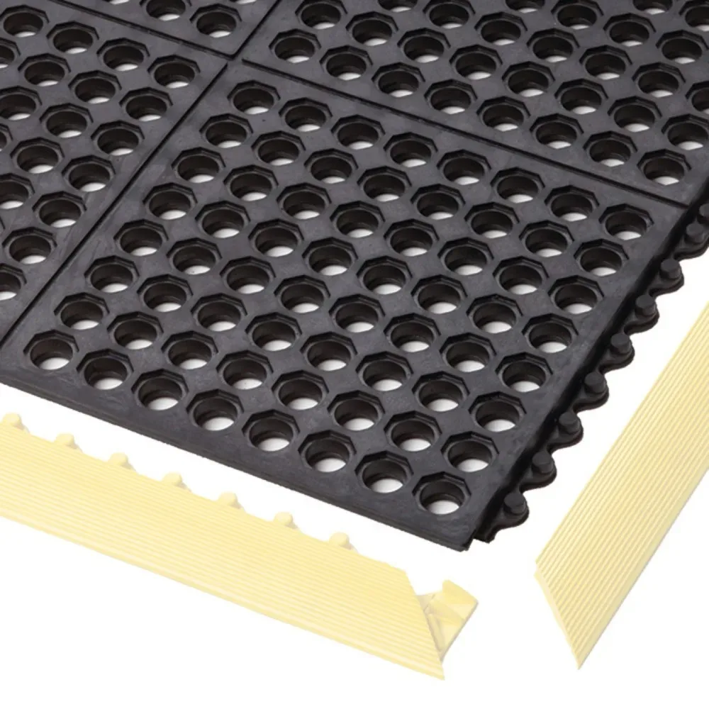 Bodenplatte für NoTrax Montage-Arbeitsplätze, Stecksystem, gelocht, BxL 910 x 910 mm