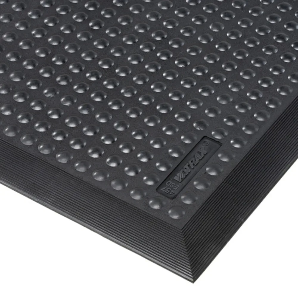 Arbeitsplatzmatte Skystep ESD, genoppt, schwarz, LxBxH 1200 x 900 x 13 mm NOTRAX