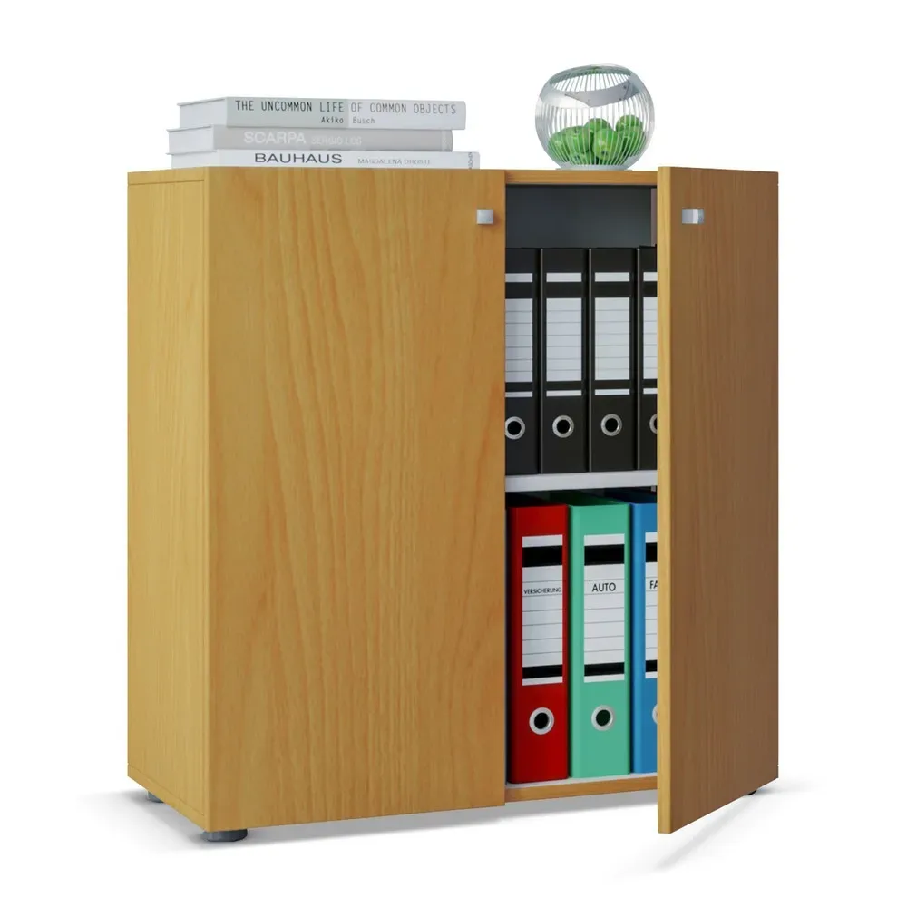 VCM - Büroschrank mit 2 Fächern | moderner Aktenschrank mit Drehtüren | Maße ca. B. 70 x H. 74 x T. 40 cm - Lona 2-Fach, One Size, Bronze